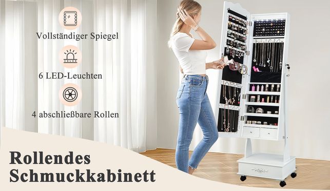 Schmuck Spiegelschrank mit LED von COSTWAY