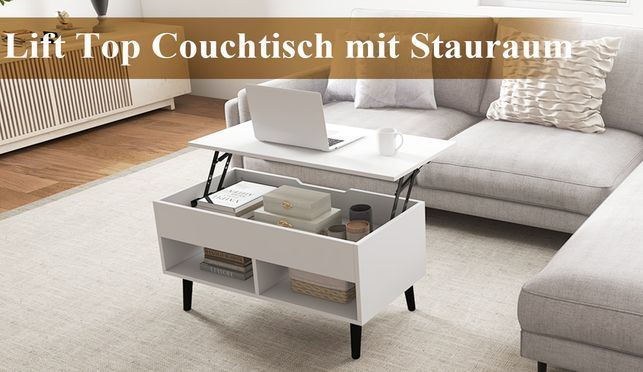 Couchtisch mit aufklappbarer Tischplatte von COSTWAY