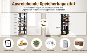 8 stufiges Schuhregal & Verschiedene Regalhöhen