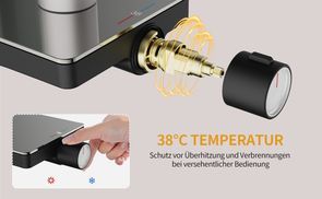 Sichere Thermostat Dusche mit 38 °C