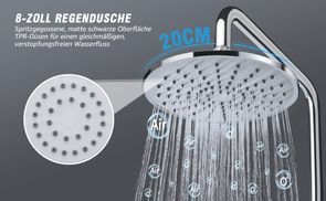 8 Zoll Regendusche – Gleichmäßiger Wasserfluss