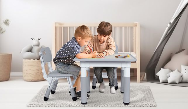 Kindertisch mit 2 Stühlen Höhenverstellbar Kindertischgruppe