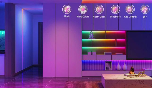 ZMH RGB LED Strip Smart Lichtleiste mit Fernbedienung für Zimmer