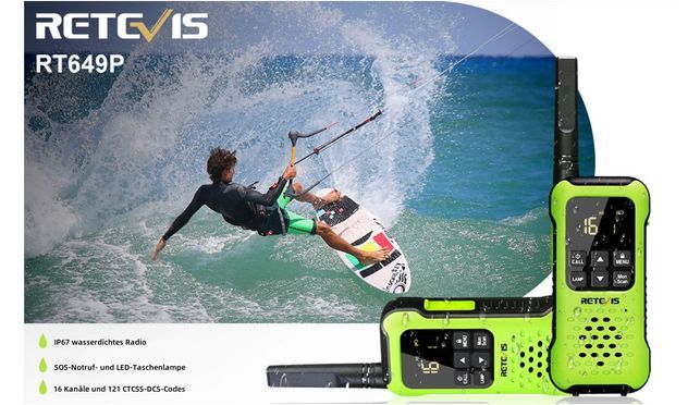 Retevis RT649P Walkie Talkie, schwimmfähiges, wasserdichtes IP67 Radio