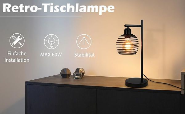 NETTLIFE vintage Tischlampe aus Eisen!