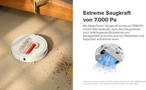 Extreme Saugkraft von 7.000 Pa