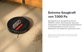 Extreme Saugkraft von 7.000 Pa