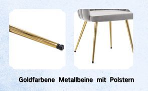 Goldfarbene Metallbeine mit Polstern