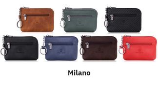 'Milano' Leder Wallet Pouch mit Reißverschluss