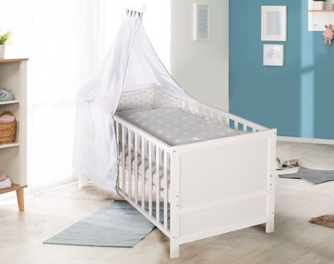 Roba Komplettbett Set Sterne Grau – Behüteter Schlaf für Ihr Baby