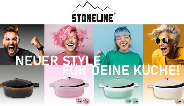 STONELINE Cocotte Bräter aus Aluminiumguss mit Aroma-Regen | Original STONELINE Antihaftbeschichtung