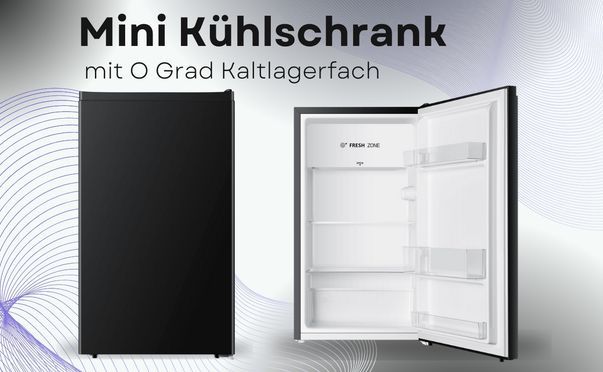 Stilvoller Mini Kühlschrank Schwarz mit Kaltlagefach