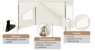 Abnehmbare Seitenwände &Robust und stabil