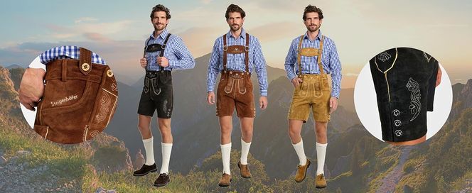 Steigenhöfer Echtledertrachtenhose mit Trägern