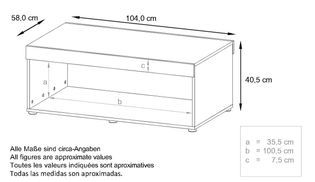 Maßangaben Wohnzimmertisch Pure