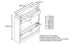 Maßangaben Schuhschrank Loret