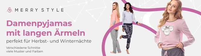 Damenpyjamas mit langen Ärmeln Merry Style