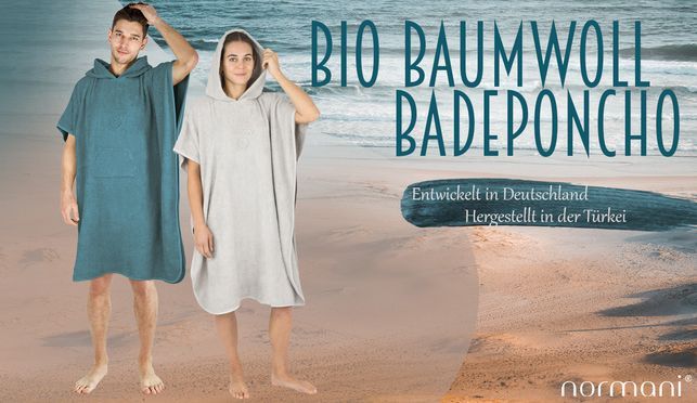 Normani Badeponcho für Damen und Herren aus Bio Baumwolle