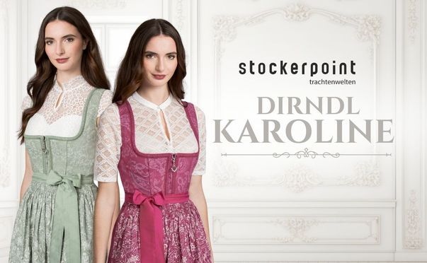 Klassisches Dirndl Karoline in Beere und Salbei