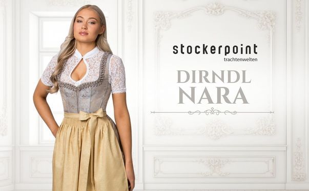 Elegantes Dirndl Nara in Senffarben