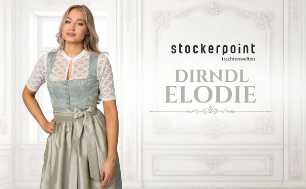 Vornehmes Dirndl Elodie in Salbeifarben