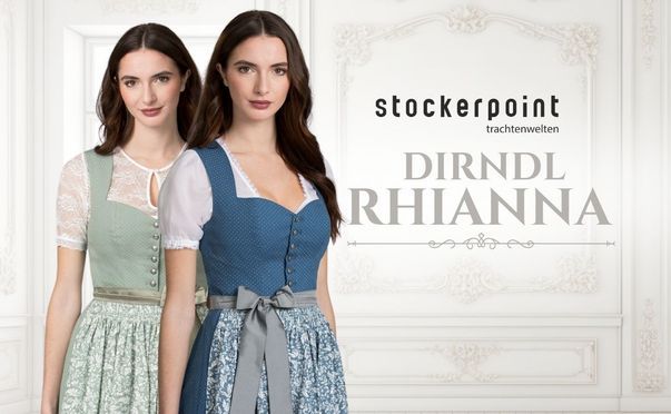 Sommerliches Dirndl Rhianna in Blau und Salbei