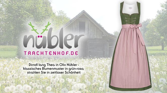 Dirndl lang Thea in Oliv Strahlen Sie in zeitloser Schönheit