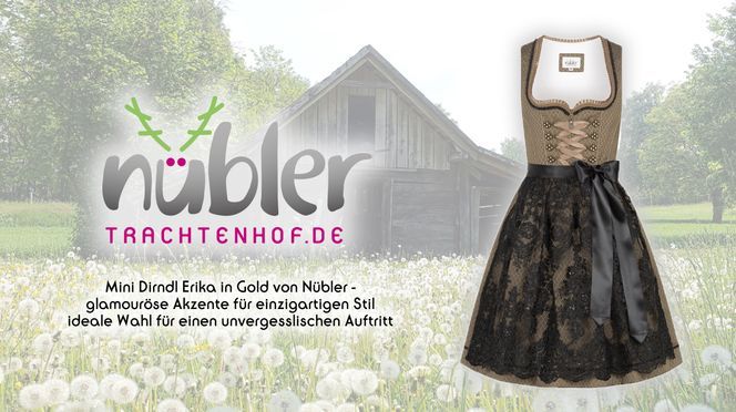 Mini Dirndl Erika in Gold ideale Wahl für einen unvergesslichen Auftritt