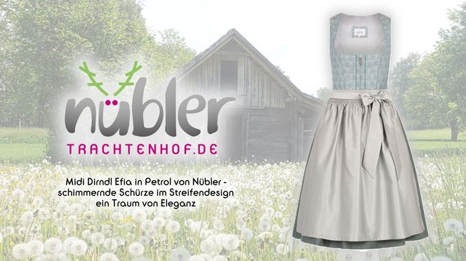 Midi Dirndl Efia in Petrol von Nübler ein Traum von Eleganz