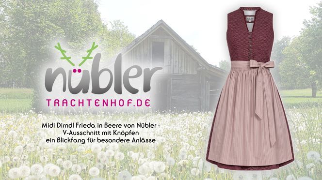 Midi Dirndl Frieda in Beere ein Blickfang für besondere Anlässe