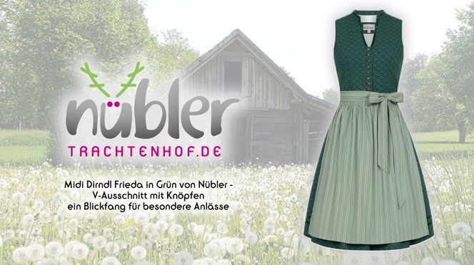 Midi Dirndl Frieda in Grün ein Blickfang für besondere Anlässe