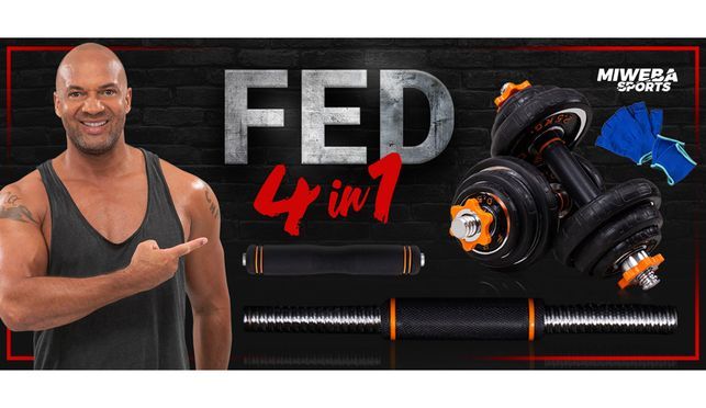 Miweba Sports FED 4in1-Hantelset - Fit mit FED - die clevere Kombihantel