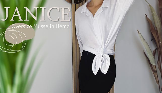 Leichtes Sommer Hemd aus Musselin für Damen von JANICE