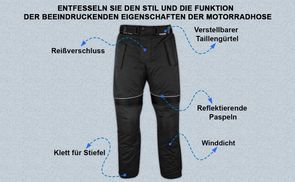 Funktion der Motorradhose beeindruckende Eigenschaften