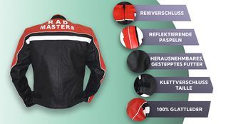 Motorrad Lederjacke mit vielen Funktionen