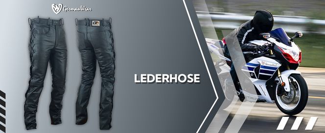 Stylische Lederhose mit seitlichen Lederschnürungen aus Büffelleder für Herren