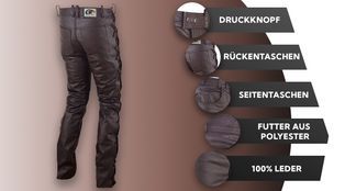 Lange Lederhose mit vielen Funktionen