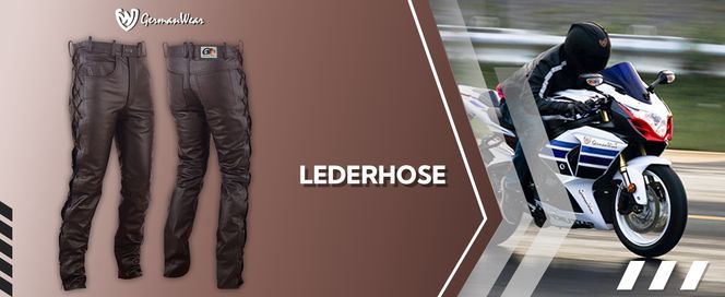 Stylische Lederhose mit seitlichen Lederschnürungen aus Büffelleder für Herren