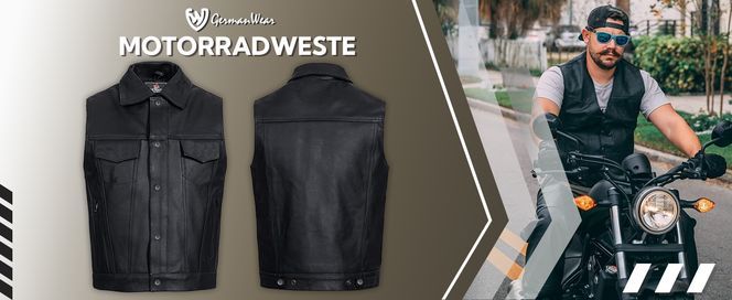 Motorrad Lederweste Biker Motorradweste für Herren