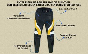 Funktion der Motorradhose beeindruckende Eigenschaften