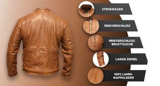 Lederjacke mit vielen Funktionen