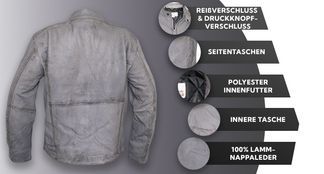 Lederjacke mit vielen Funktionen