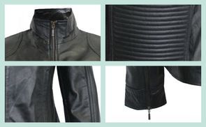 Lamp Nappalederjacke in Schwarz