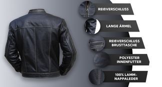 Lederjacke mit vielen Funktionen