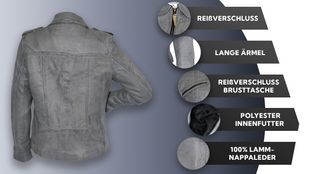 Lederjacke mit vielen Funktionen