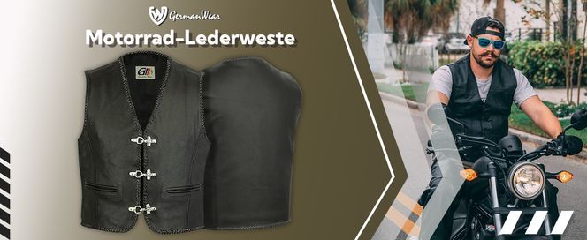 Motorrad Lederweste Biker Motorradweste für Herren