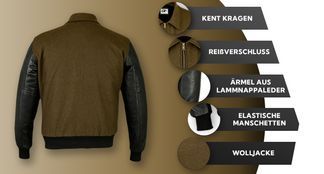 College Woll Jacke mit vielen Funktionen