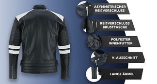 Motorradjacke mit vielen Funktionen