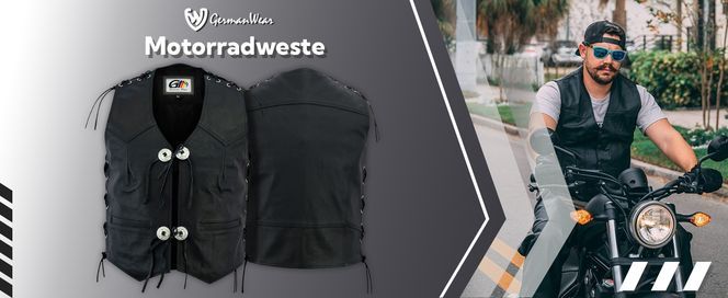 Leder Motorradweste Lederweste Bikerweste für Herren