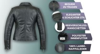 Lederjacke mit vielen Funktionen in Schwarz